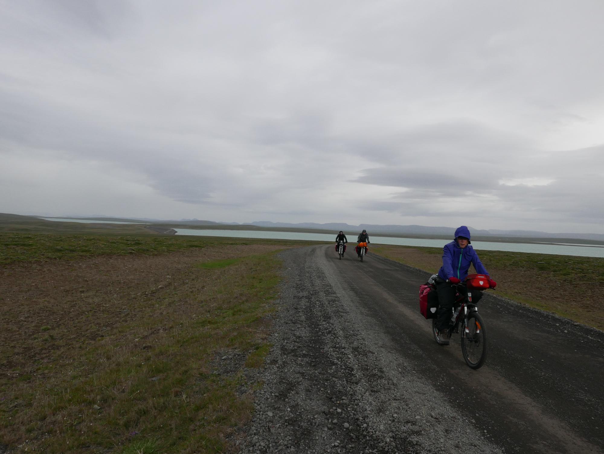 Wind swept cyclists