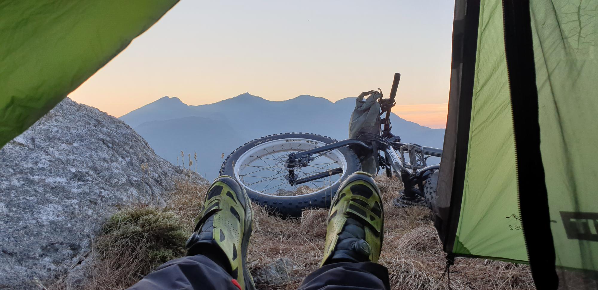 View from a bivi of Snowdon on a January morning