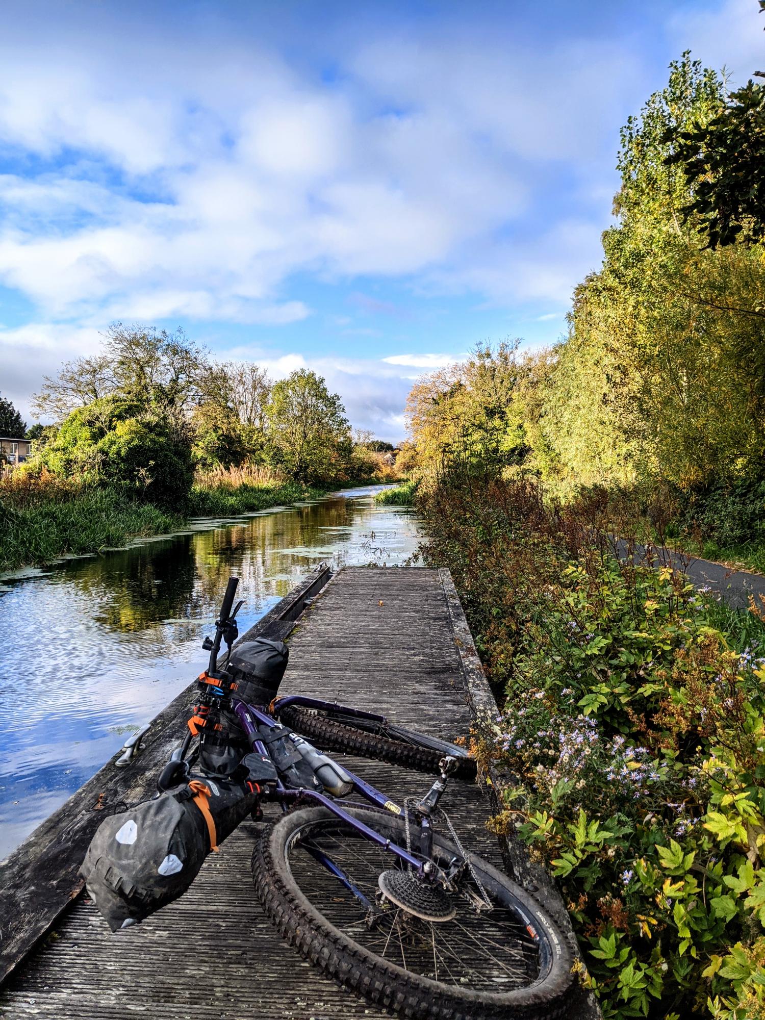 Bike lying on a jetty