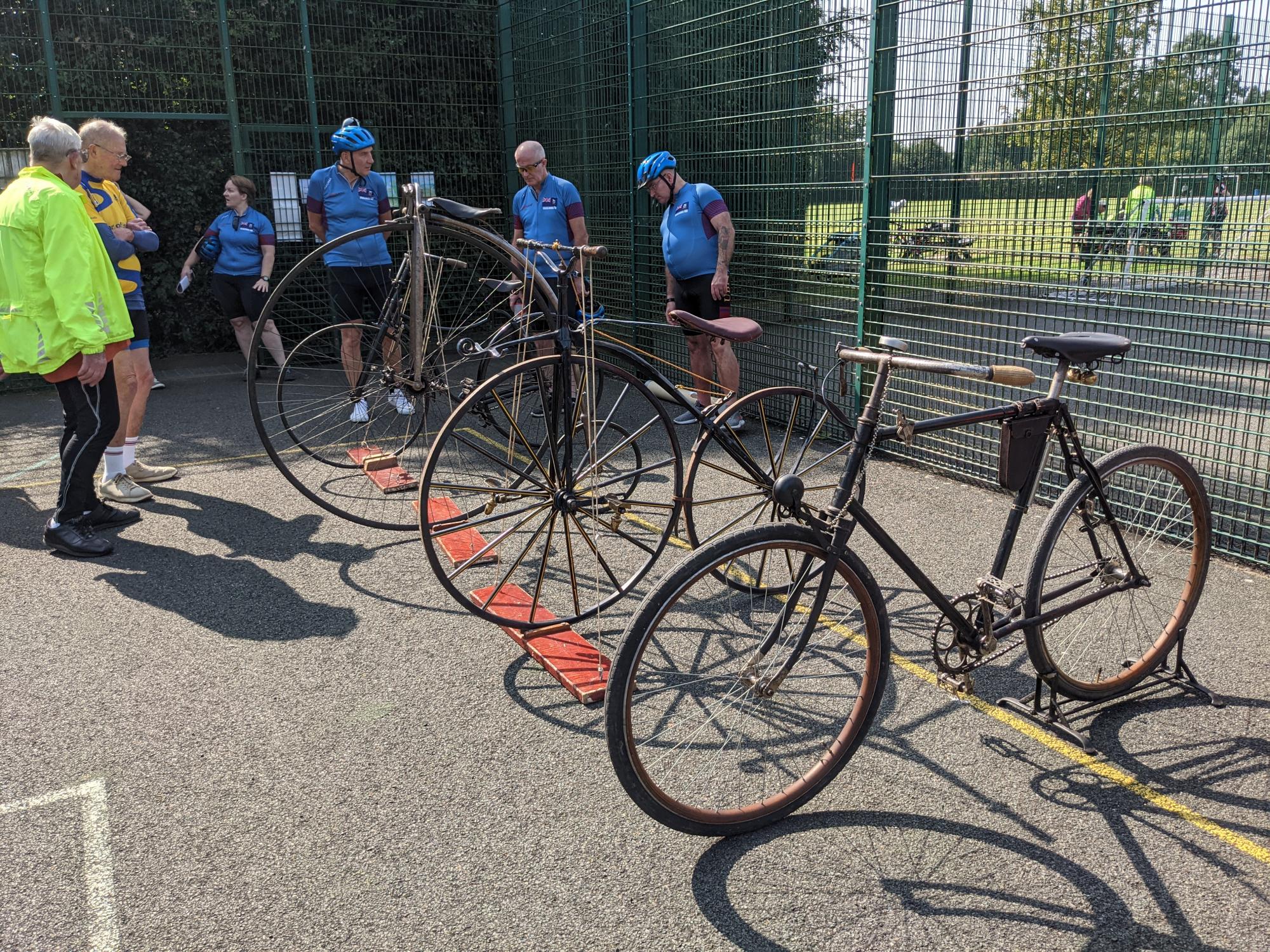 Old bikes on display at the Meriden Cyclists Memorial Service