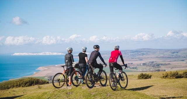 Emily Chappell and friends on the Isle of Wight. Photo by James Cripps. 